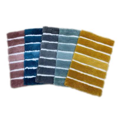 China Custom Multi Colors Shaggy Microfiber Bathroom Cover Stocked Absorbent Bath Mats Non Slip Shower for sale