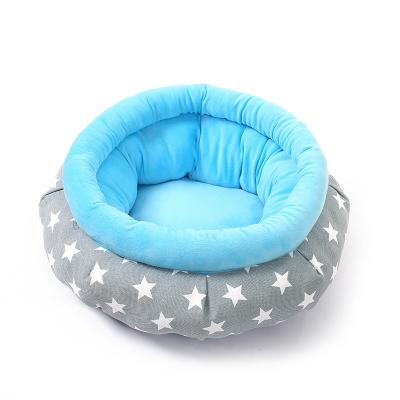 China Sustainable 2022 New Design Printed Warm Soft Deep Sleep Cat Dog Bed Anti Slip Heated Pet Bed for sale