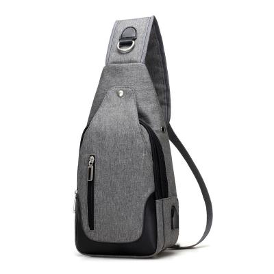 China High Quality Fashion Water Resistant Chest Bag With USB Large Capacity Shoulder Bag Left Sling Charging Bag For Couples for sale