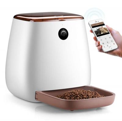 China Size Quality App Control Automatic Wifi Camera Enable Automatic Smart Dog Food Dispenser Cat Pet Feeder For Medium Small Pet Puppy for sale