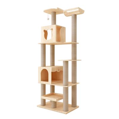 China Viable Pet Play House With Scratches High Quality Cat Tree Toy Cat Tree Luxury Wooden Funny Frame for sale