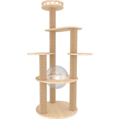 China Viable With Hammock Pet Products Pet Accessories Gatos Cat Climbing Framee Cat Condo House Tower Pet Toys Solid Wood Cat Tree for sale