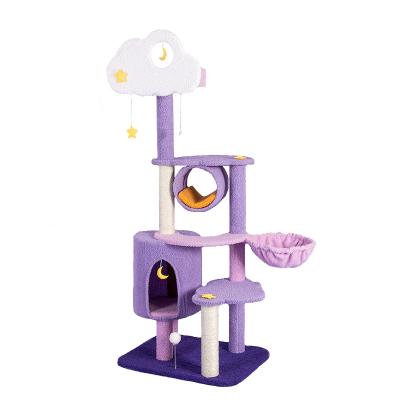 China Creative Cute Funny Popular Sustainable Cat Tree Tower Wood for sale