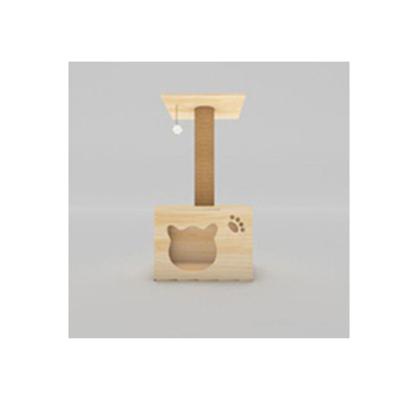 China Hot Selling Solid Wooden Furniture Stocked Cat Scratcher Climbing Frame Toy of Cat Climb Frame Pet Tree for sale