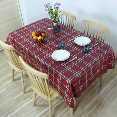 China Waterproof Tablecloth With Flannel Backing For Restaurants, Picnics, Bistros, Indoor And Outdoor Dining 52X52 Red And White Rectangle for sale