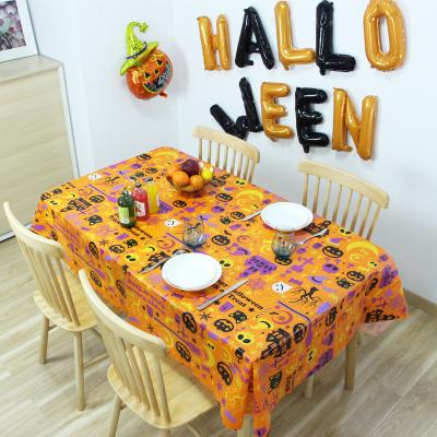 China Halloween Waterproof Table Cloth Rectangle Disposable Table Cover, Plastic Tablecloths For Halloween Party Decoration Supplies for sale