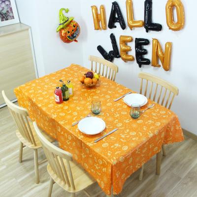 China Halloween Tablecloth Wall Decor Rectangle Halloween Table Covers Waterproof Haunted Premium Plastic Table Cloth For Halloween for sale