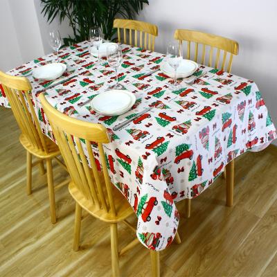 China Christmas printed fabric tablecloth waterproof oil proof and durable and decorative rectangle waterproof tablecloth for sale