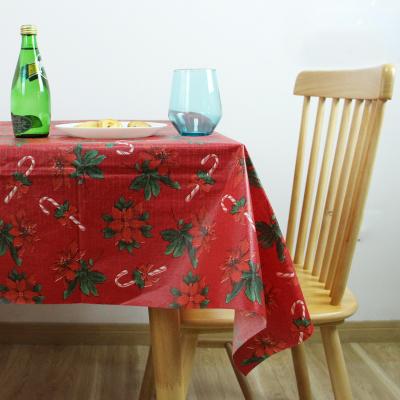 China Gingham Waterproof Decorative Elegant Party Tablecloth Reusable Paperless Christmas Craft Cotton Table Cover for sale