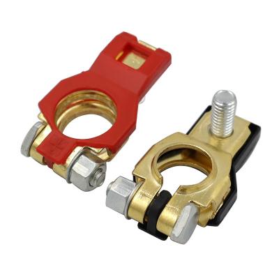 China Power Supply Connection 12V Brass Quick Battery Terminal Clamp Connector With Cover Positive And Negative Terminals for sale