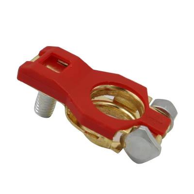 China Brass Quick Terminated L Clamp Power Supply Connection 12V Battery Connector With Cover Positive And Negative Terminals for sale