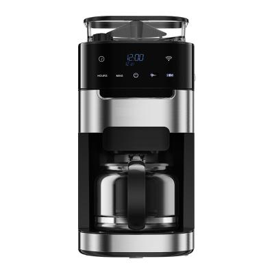 China Hotel 1.5L Automatic Drip Coffee Maker Drip Coffee Maker Overheat Protection Drip Coffee Machine with Grinder for sale