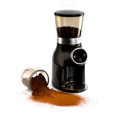 China Custom Electric Coffee Grinder Machine Household Home Office Logo Conical Burrs Coffee Grinder With Low Grinding Speed for sale