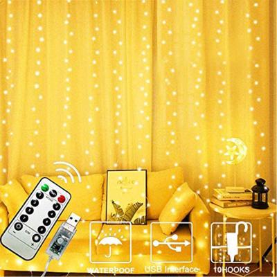 China 2021 2M New Hot 200 LED Curtain String Fairy Lights Christmas Wedding Party White Garden Lights for sale