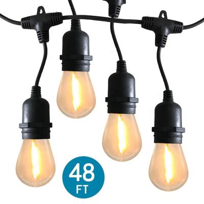 China 48ft(15pcs) Outdoor Light String Light S14 Edison Bulb Led String Light Socket E27 LED Serial Serial Lights 48ft 15 Sockects-EU for sale