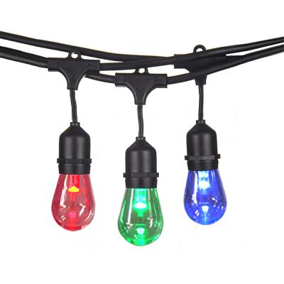 China Edison Led String Lights Commercial Grade Outdoor Color Changing Remote Voice Control Christmas S14 RGB RF Led String Lights for sale