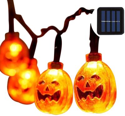 China Halloween Pumpkin String Lights 8 7M Outdoor Waterproof Christmas Decoration Modes 30 LED Solar Pumpkin String Lights Halloween for sale