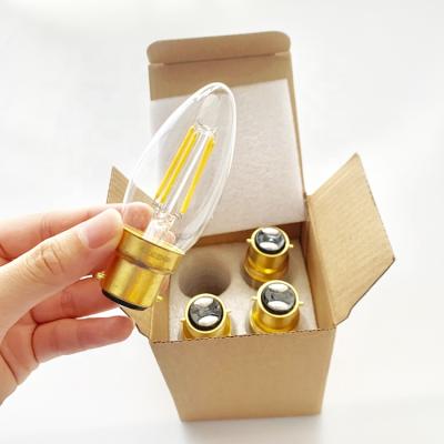 China New Decorative C35 Filament Lighting Bulbs 4 Packs Led Candle 4W 400lm Filament Bulb Dimmable 2700k Candle Led Bulbs E12 E14 Home Fast Lead Time for sale