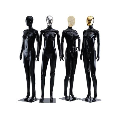 China Black Gloss Stand Window Shop Display Clothing Lady Stand Women Plastic Full Body Female Mannequin For Sale for sale