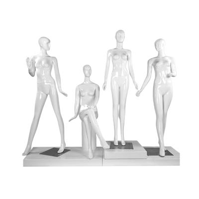 China High End Full Body Fiberglass China Women Mannequin Stand Fashion Store Fashion Female White Dummy Stand For Store for sale