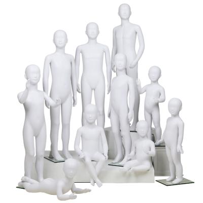 China Full Body Kids Child Plastic Mannequin White Model Mannequin Boy Child Clothes Display Rack For Dressing for sale