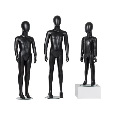 China Retail Rack Clothing Store Display Stand Full Body Fiberglass Kids Black Mannequin for sale