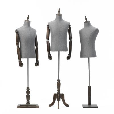 China Wholesale Top Adjustable Waist Mannequin Body Shop Costume Mannequin Male Torso Stand With Wooden Bottom for sale