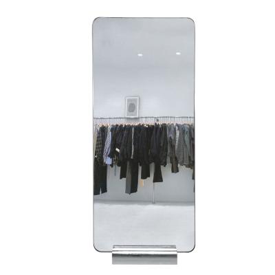 China Clothing Store Decor Floor Mirror Metal Minimalist Customized Full Body Metal Frame Rectangle Standing Wall Mounted Mirror Wall Mirror for sale