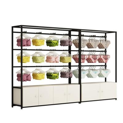 China Custom Stores Underwear Hanging Racks Lingerie Store Interior Design Underwear Display Rack for sale