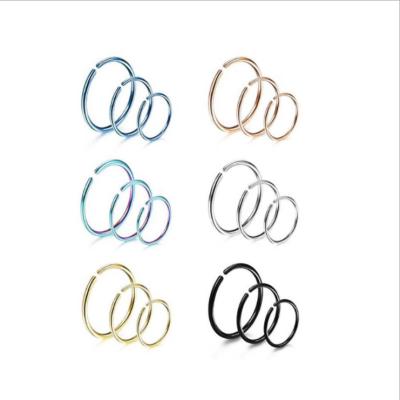 China TRENDY Stainless Steel Face Nose Rings Nail Circles Slap Loose Body Jewelry Piercing Earrings For Women Men for sale