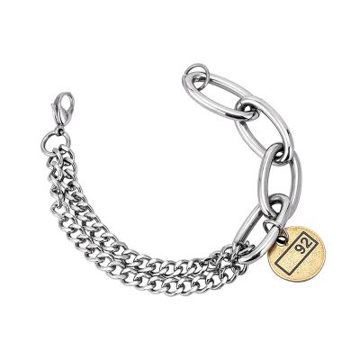 China Luxury Metal Bracelet Charm Pieces For Best Friend Hip Hop Designer High Quality Environmentally Friendly Titanium Steel Bangle for sale