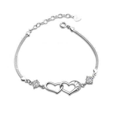 China Designer Pieces Adjustable Bangles Heart Environmental Friendly Trending Pendant Bracelet With Charms 925 Sterling Silver 2021 for sale