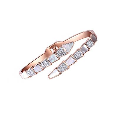 China 2021 Korean Simple Wholesale New Arrival Ladies Fashion Environmentally Friendly Gold Plated Rose Gold Stainless Steel Bracelet for sale