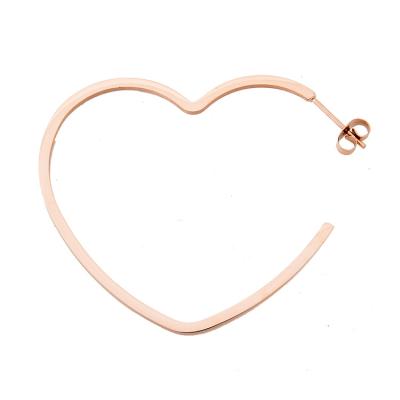 China Environmental Friendly Designer Popular Brands Korean Vintage Jewelry Making Machine Geometry Heart Stainless Steel Earring for sale