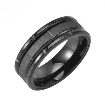 China Fast Delivery Fashion Wholesale Mens Stainless Steel Stylish Black Gold Personalized Chunky Streetwear Delicate Rings for sale