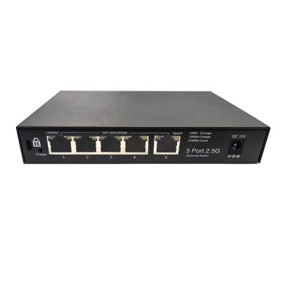 China Support PDnet VLAN 5 Ports 25Gbps US Tether 2.5G Ethernet Non-PoE Switch 2.5G Unmanaged Switch WallMount Magnet for sale