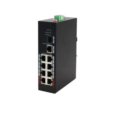 China VLAN Support OEM ODM Industrial Rail DIN IP40 Surge 6KV 8 Ports L2 Managed Full Gigabit Industrial PoE Switch for sale