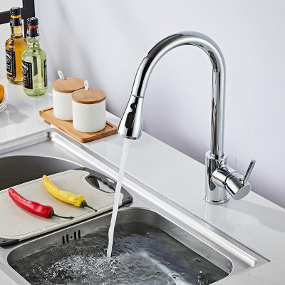 China Manufacturer Thermostatic Brass Kitchen Faucets Stainless Steel Faucets Single Handle Pull Down Mixer Water Pull Out Kitchen Faucet for sale