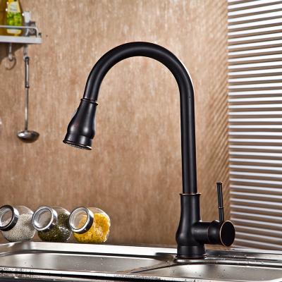 China Thermostatic Faucets Kitchen Matte Black Faucet Hot And Cold Water Sink Pull Down Faucet for sale