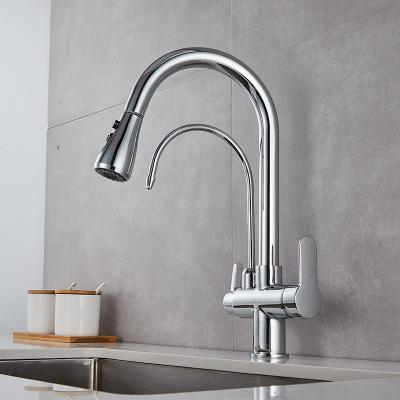 China Thermostatic Faucets Factory Kitchen Sink Faucets Hot And Cold Water Dual Outlet Mode Kitchen Faucet for sale