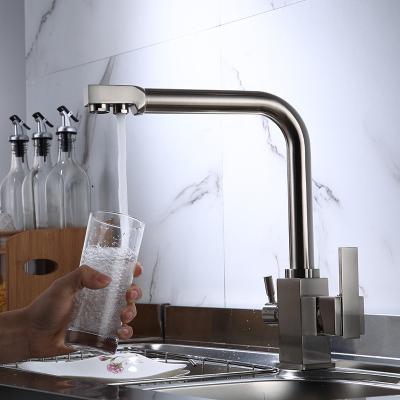 China Thermostatic Faucets Adjust Kitchen Faucets Kitchen Sink Faucet Drinking Water Filtration Faucet Three Way Faucet for sale