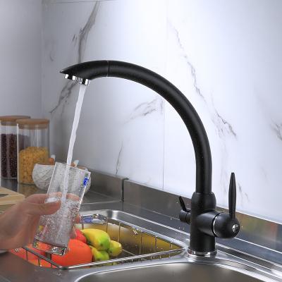 China Thermostatic Faucets 360 Degree Rotation Water Faucet Faucet 3 Way Brass Potable Kitchen Sink Filtered Faucet for sale