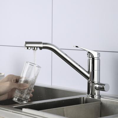 China Thermostatic Faucets Filter Water Purifier Drinks Water 3 Way Kitchen Faucet Mixer Stainless Steel Kitchen Water Purifier Faucet for sale