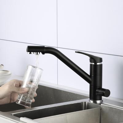 China Thermostatic Faucets Black Single Handle Kitchen Sink Filter Purifier Lead Free Drinking Water Faucet for sale