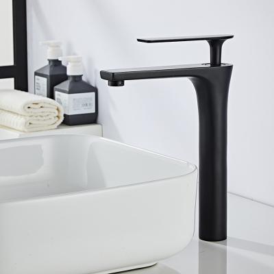 China 2021 New Design Black Faucets Mixer Tap Bathroom Basin Water Faucet Metered Zinc Alloy Basin Faucet for sale