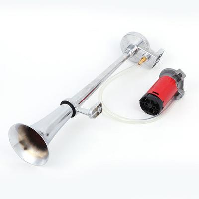 China Universal 17 Inch 125DB Loud Car Truck Bus Air Horn 12V 200W Hertz Single Trumpet Zinc Alloy Bocina Compressor For Truck Car Boat for sale