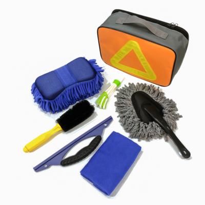 China Hot Sale Customized Towel Kit Car Cleaning Tool Set Amazon Car Cleanning Base Brush Scraper 7pcs Set for sale