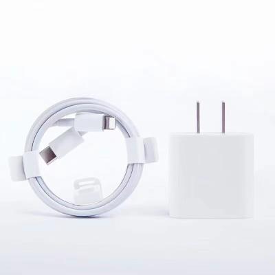 China 18W PD Charger Set Stock&ODM&OEM US UK EU Usb C Power Adapter Cheap Original Mobile Phone 18W 20W Cable Set 20W PD Wall Fast Charger For 12 for sale