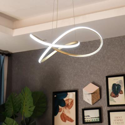 China Modern Nordic Decorative Circular Led Ring Light Aluminum Gold Kitchen Hanging Dining Room Round Indoor Modern Pendant Light for sale