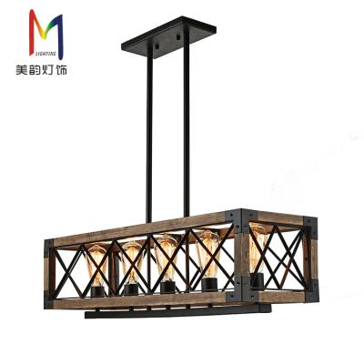 China Retro Rectangle Luxury Modern Indoor Industrial Art Deco Decoration Kitchen Chandeliers and Pendant Lights for sale